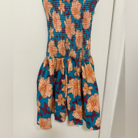 Autumn Adeigbo Cassie Floral Smocked Bodice Fit & Flare Sundress Size 4 - Picture 4 of 10